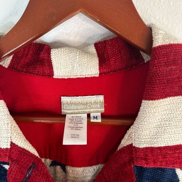Coldwater Creek American Flag Tapestry Jacket Womens Medium Retro Americana - Picture 4 of 7